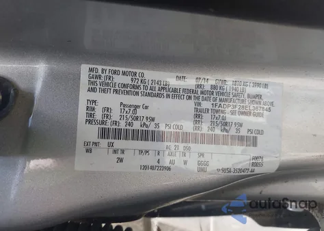 2014 Ford Focus Se из США, поврежденный, VIN 1FADP3F28EL367845